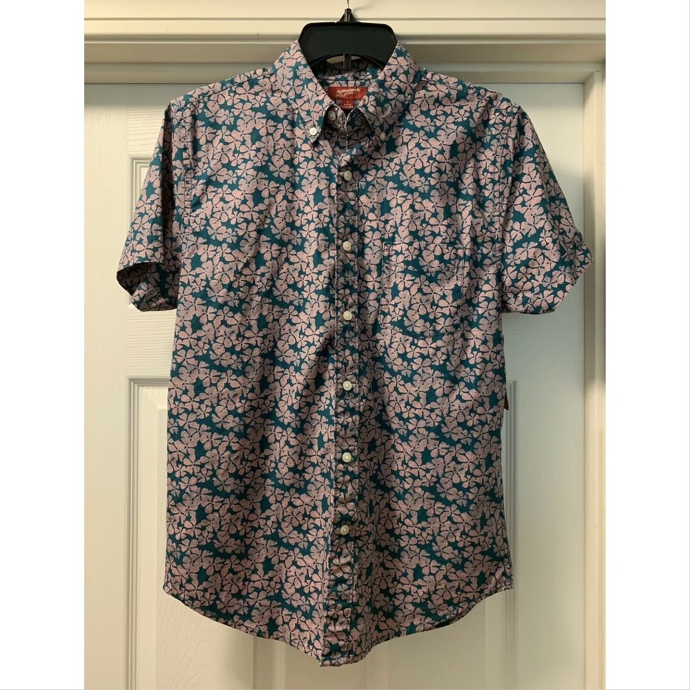 Arizona Button Down Pink & Blue Flower Shirt